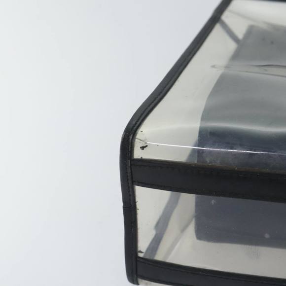 GUCCI Hand Bag Vinyl Leather Clear Black Silver 000 2058 0548 5 Auth 90596 - Picture 8 of 16